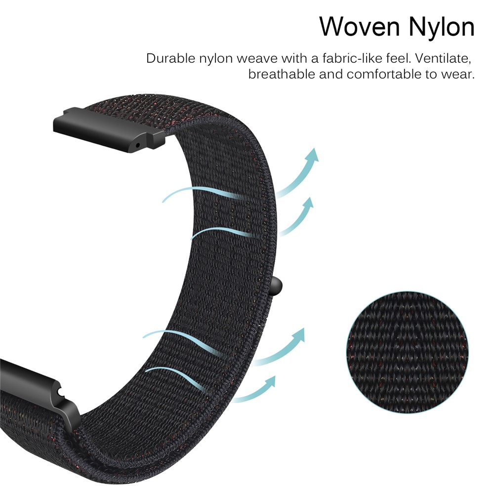 Nylon Velcro Closure Watch Band Replacement Part for Samsung Gear S4 - Black-3