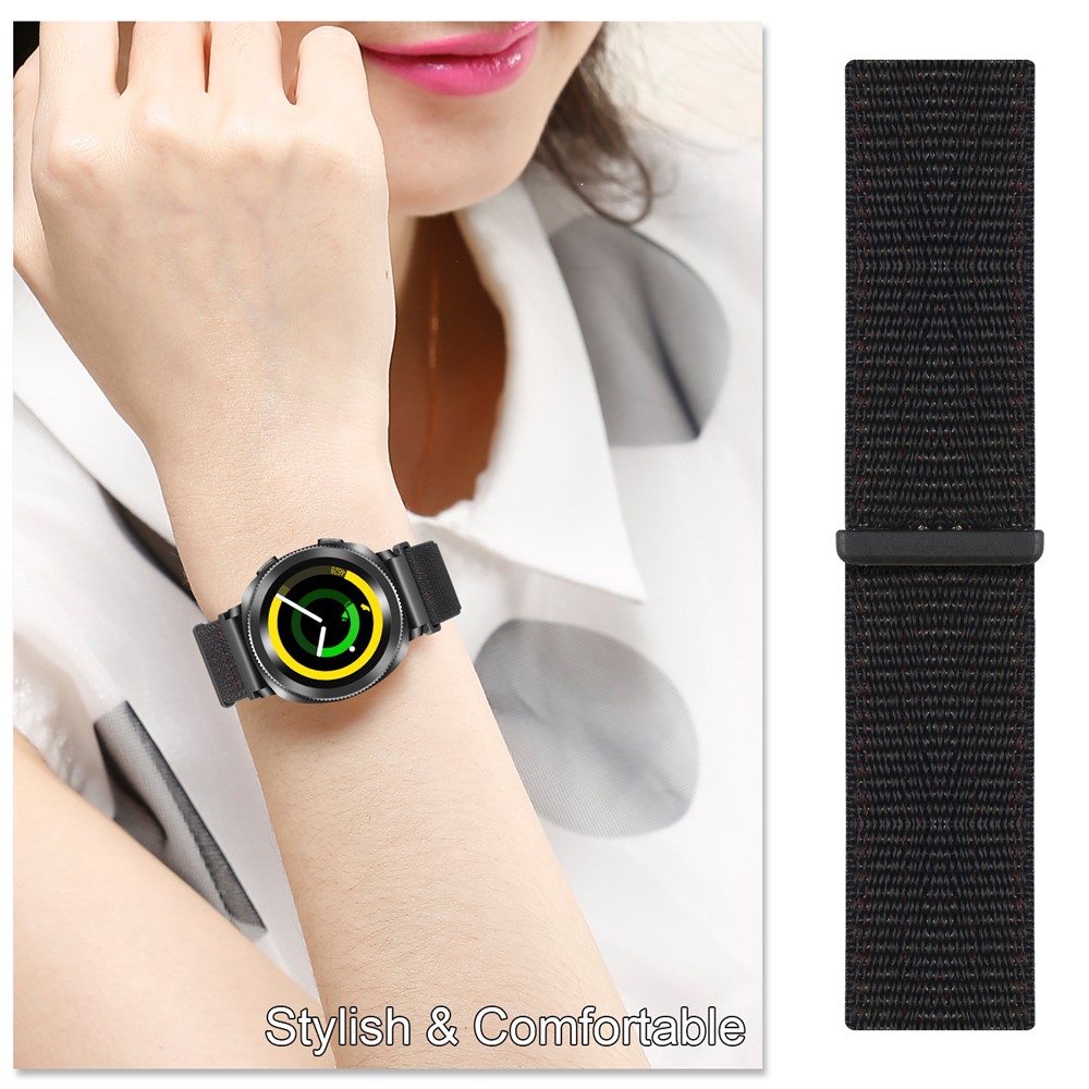 Nylon Velcro Closure Watch Band Replacement Part for Samsung Gear S4 - Black-5
