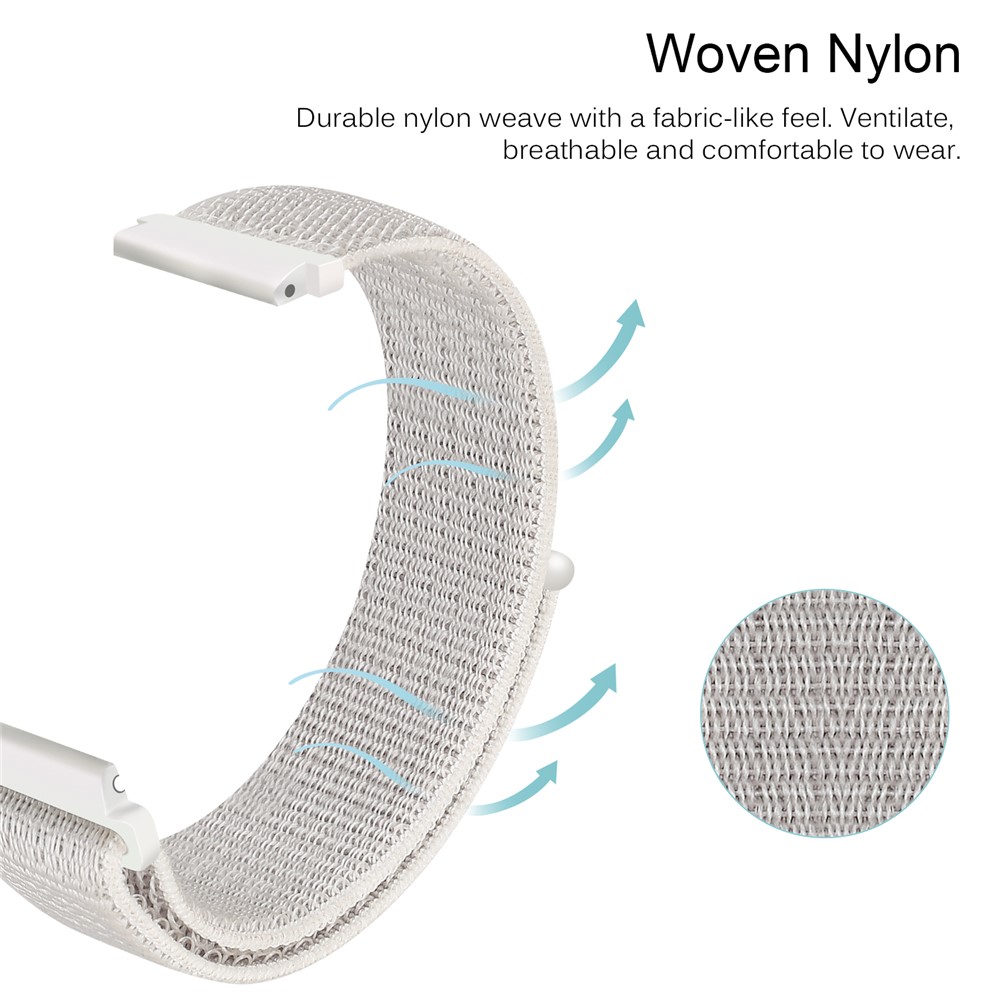 Nylon Velcro Closure Watch Band Strap Part for Samsung Gear S2 - White-3
