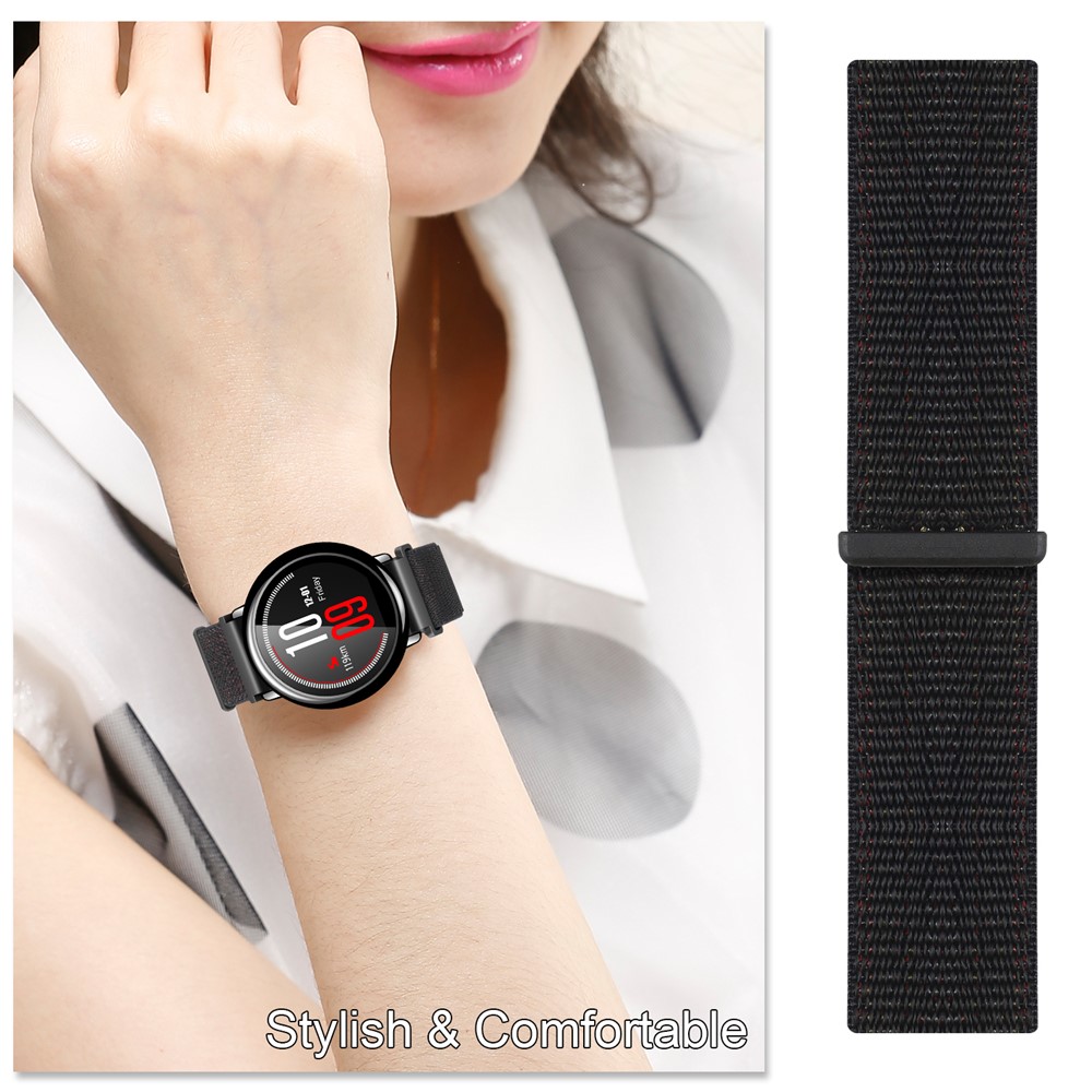 Woven Nylon Adjustable Replacement Watch Band with Velcro for Samsung Gear S3 Frontier / Classic - Black-5
