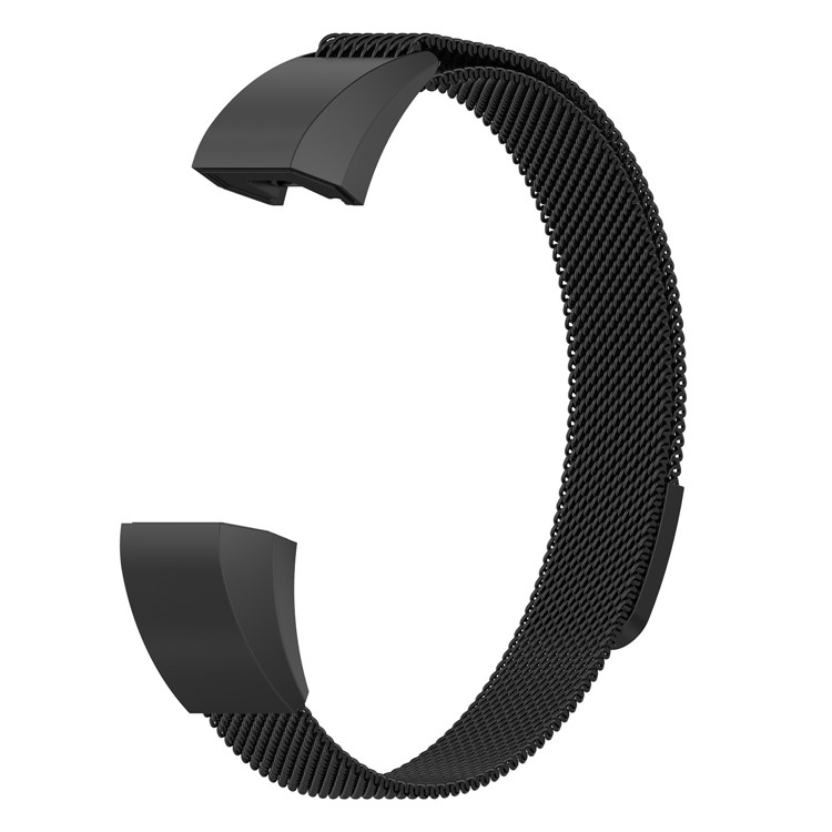 Luxury Plating Milanese Stainless Steel Magnetic Watch Strap for Fitbit Ace - Black-2