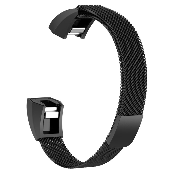 Luxury Plating Milanese Stainless Steel Magnetic Watch Strap for Fitbit Ace - Black-3
