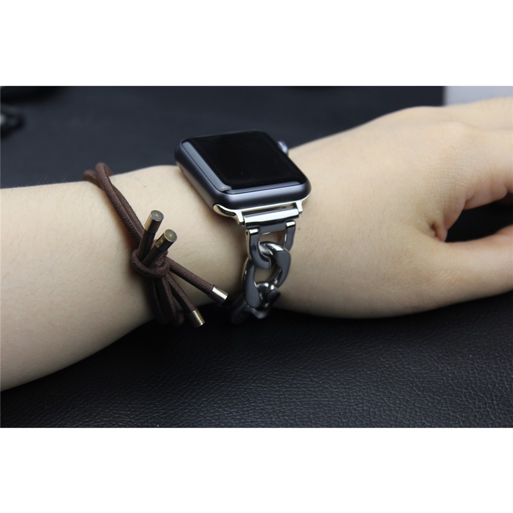 Cowboy Chain Steel Watch Band for Apple Watch Series 2 / 1 38mm - Black-3
