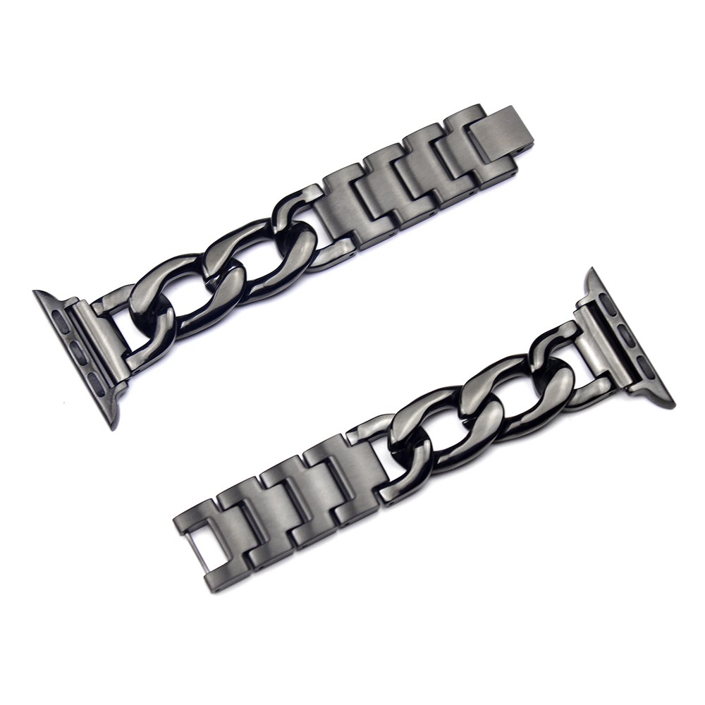 Cowboy Chain Steel Watch Band for Apple Watch Series 2 / 1 42mm - Black-1