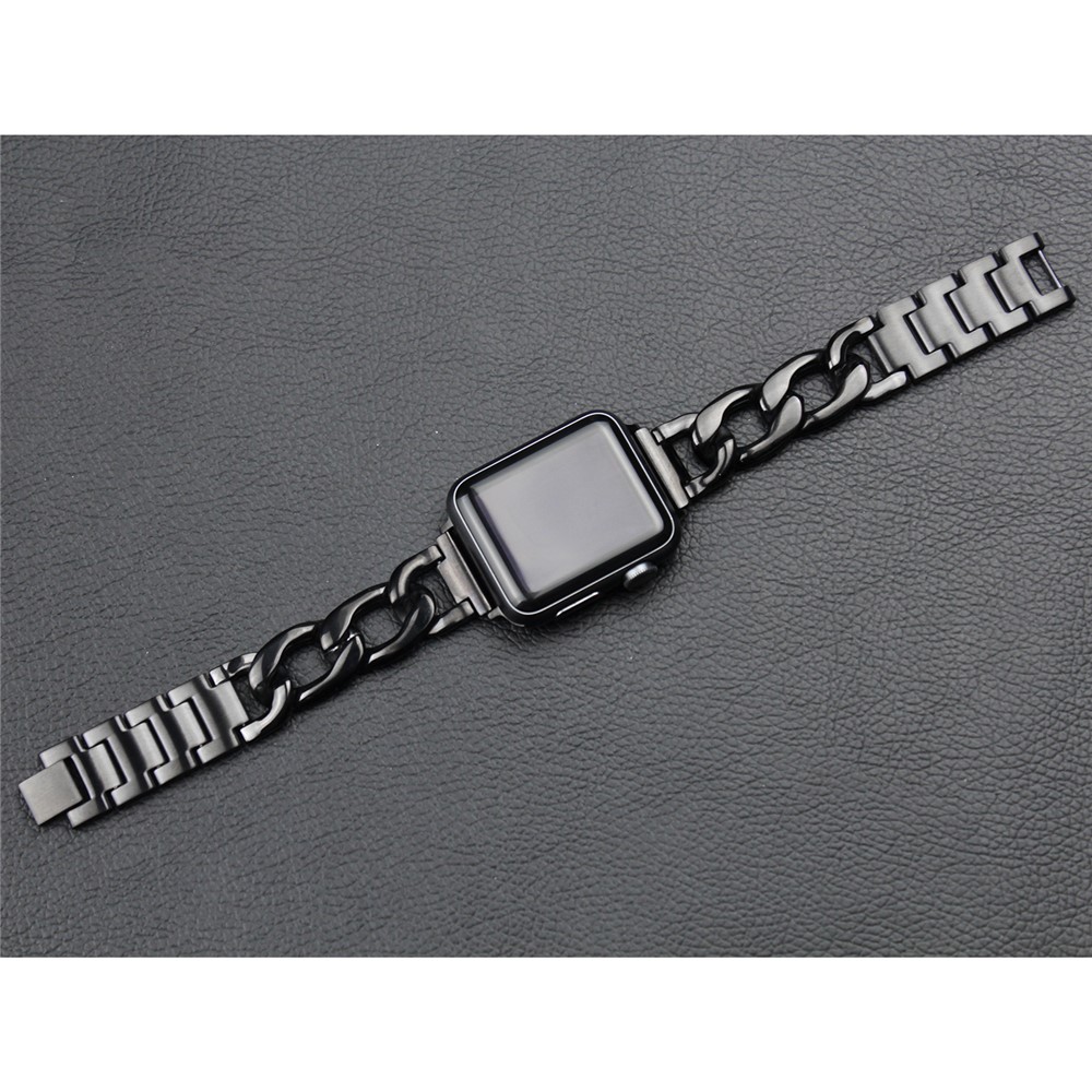 Cowboy Chain Steel Watch Band for Apple Watch Series 2 / 1 42mm - Black-3