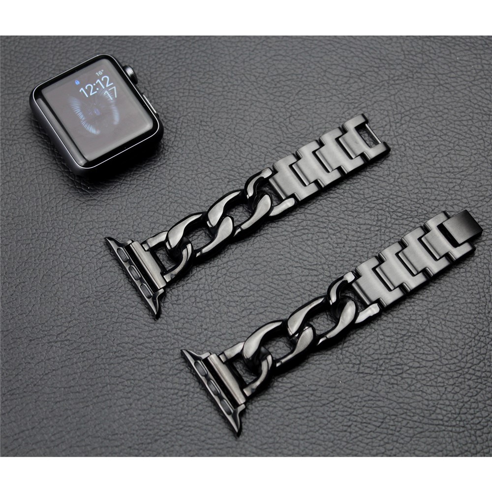 Cowboy Chain Steel Watch Band for Apple Watch Series 2 / 1 42mm - Black-4