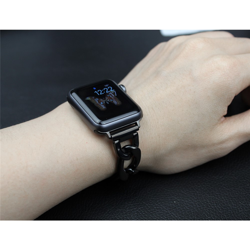 Cowboy Chain Steel Watch Band for Apple Watch Series 2 / 1 42mm - Black-5