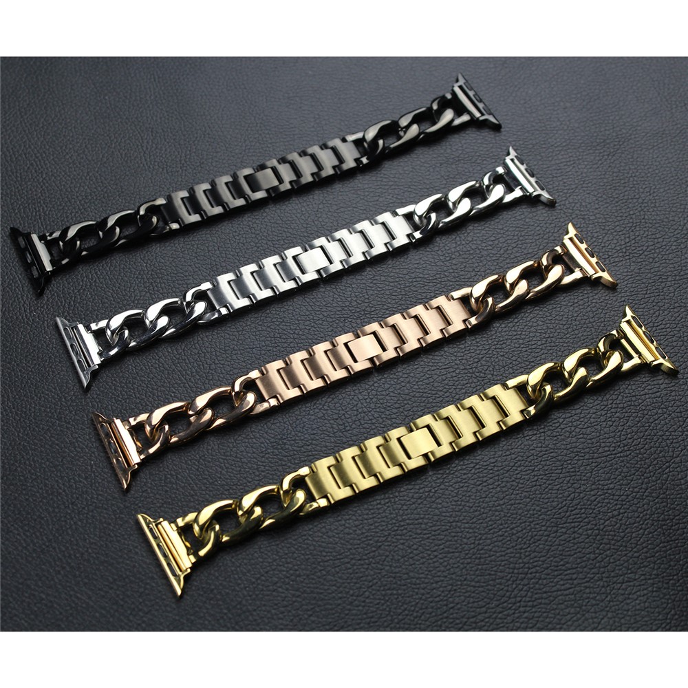Cowboy Chain Steel Watch Band for Apple Watch Series 2 / 1 42mm - Black-7