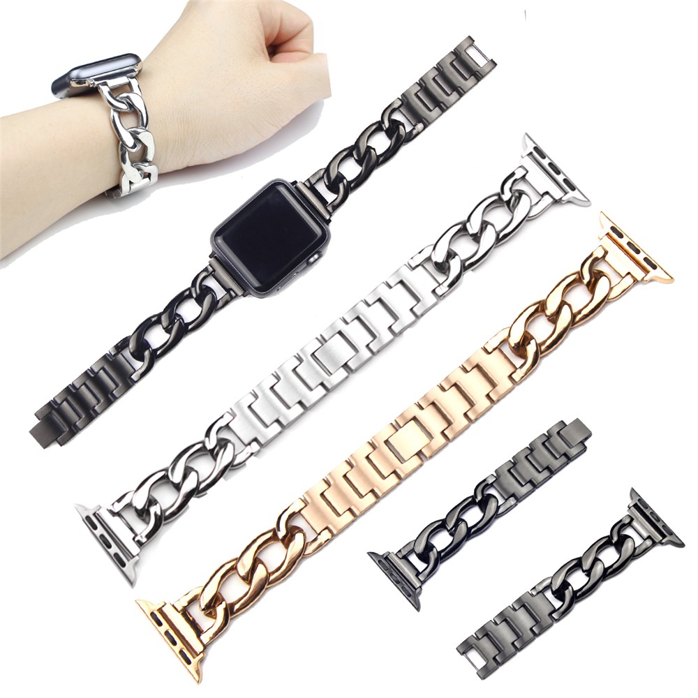 Cowboy Chain Steel Watch Band for Apple Watch Series 2 / 1 42mm - Black-8