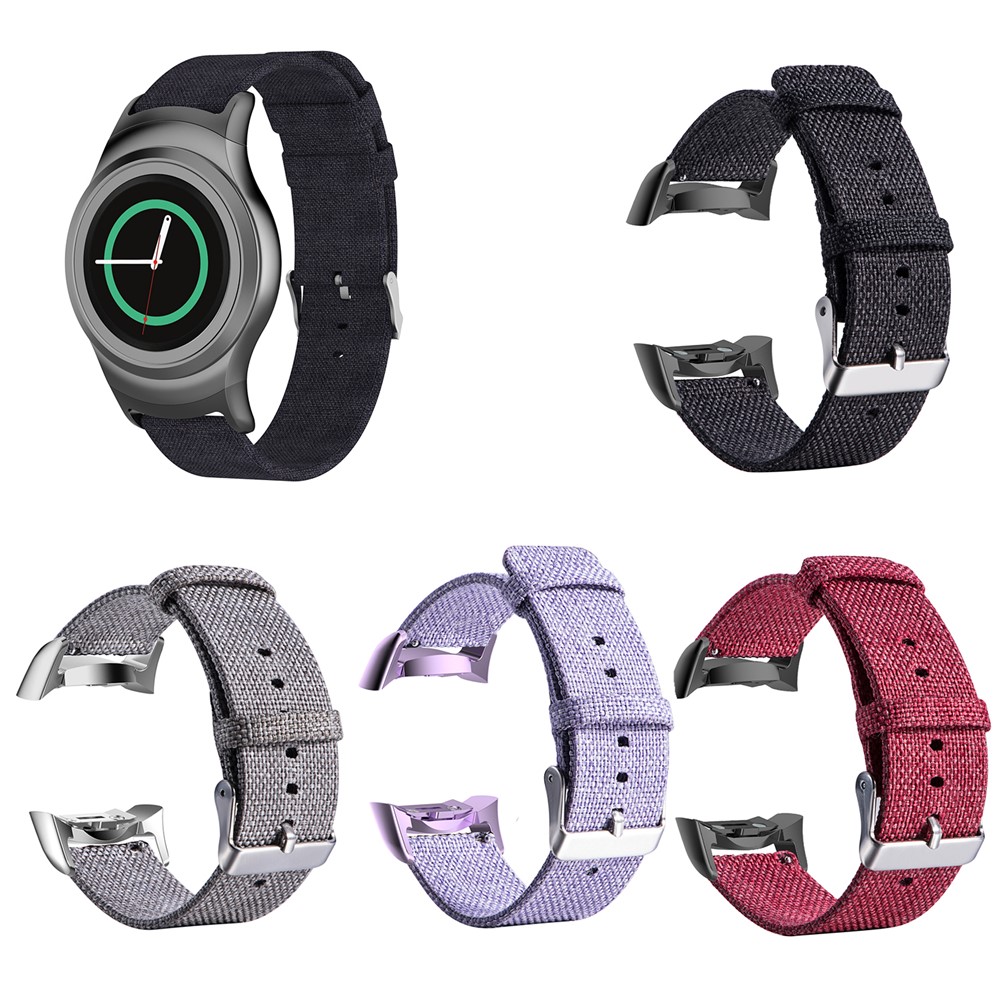 Canvas Metal Buckle Watch Band for Samsung Gear S2 R720 / R730 - Black-5