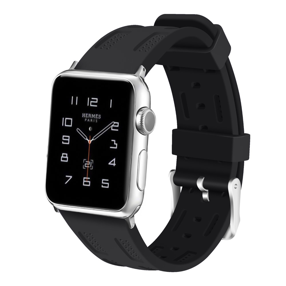 

Soft Silicone Wrist Strap for Apple Watch Series 4 40mm / Series 3 2 1 38mm - Black