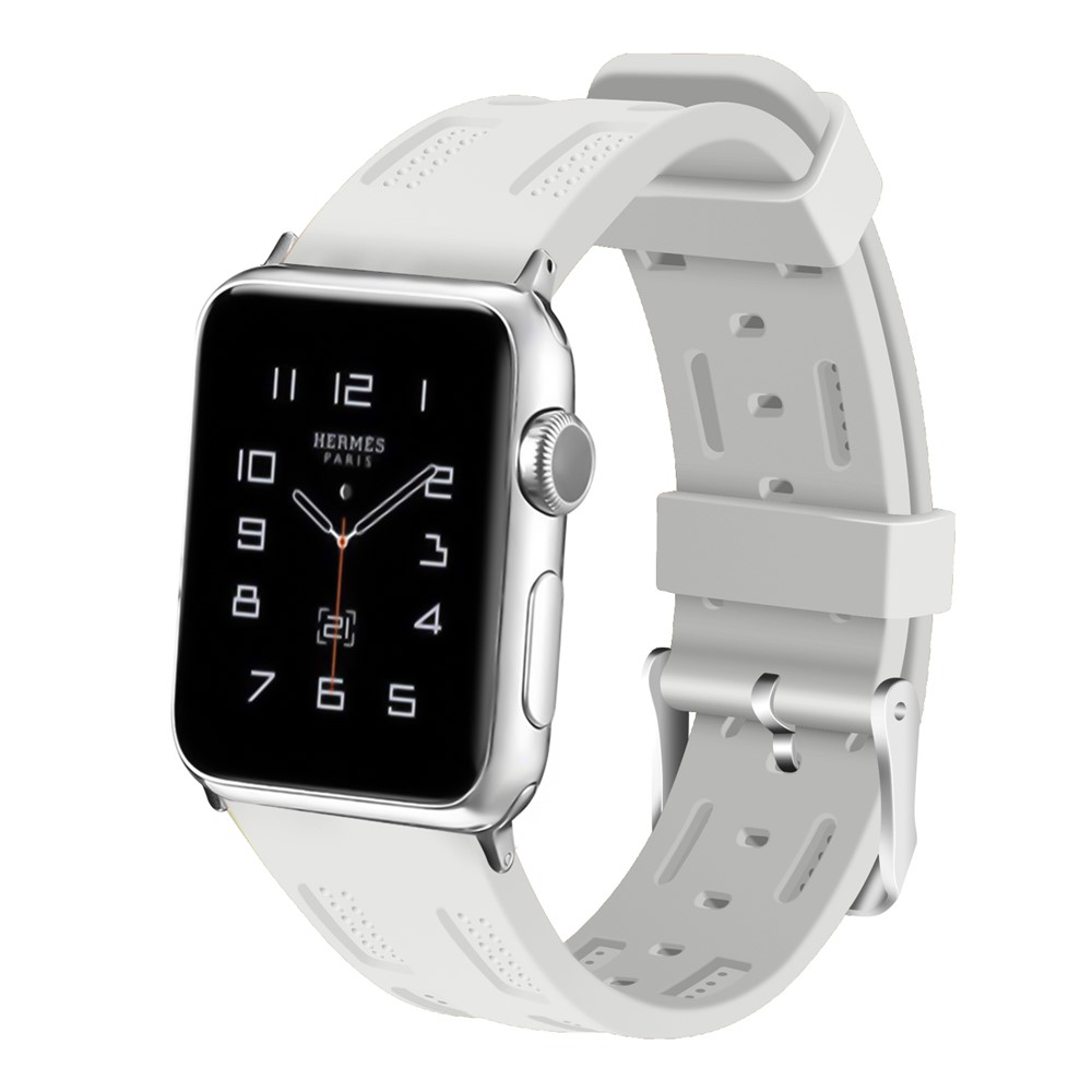 

Soft Silicone Wrist Band for Apple Watch Series 4 40mm / Series 3 2 1 38mm - White