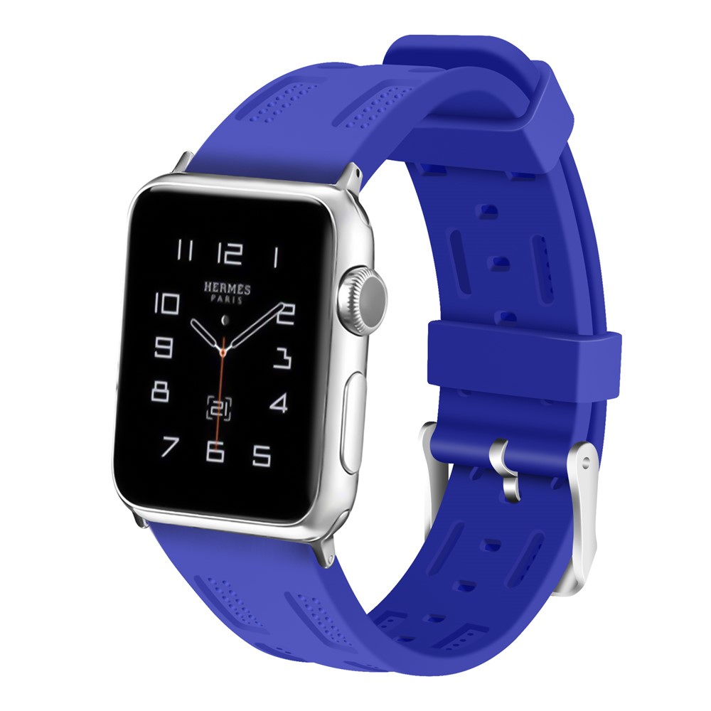 

Soft Silicone Wrist Strap Part for Apple Watch Series 4 40mm / Series 3 2 1 38mm - Blue
