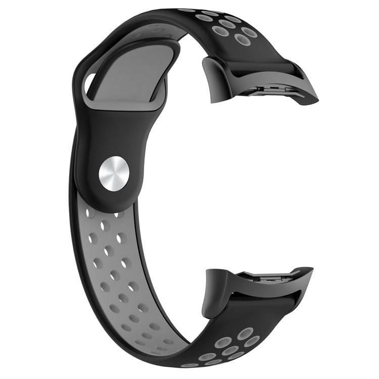 Two-tone Silicone Watch Strap for Samsung Gear S2 R720 / R730 - Black / Grey-3