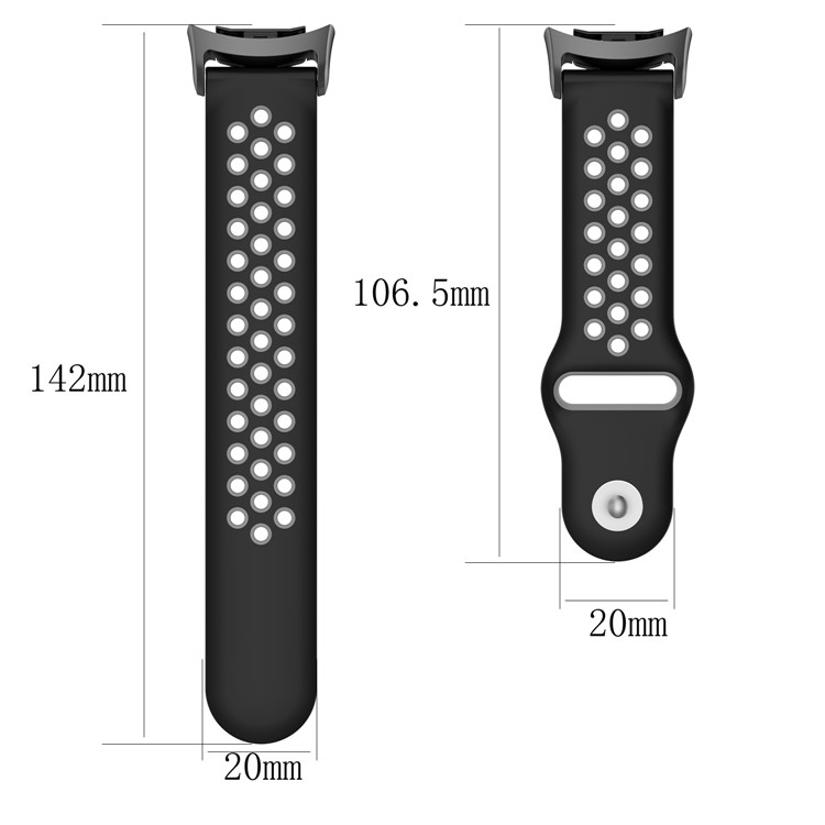 Two-tone Silicone Watch Strap for Samsung Gear S2 R720 / R730 - Black / Grey-4