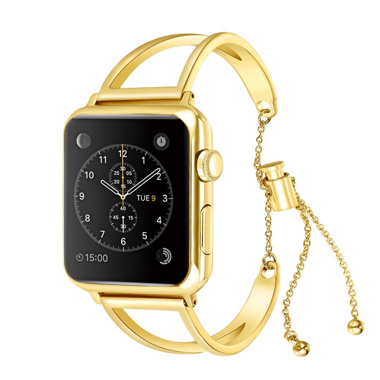 

Hollow Stainless Steel Watchband Strap for Apple Watch Series 4 40mm / Series 3 2 1 38mm - Gold, Apple Watch Series 3 38mm