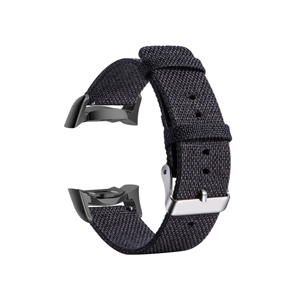 Breathable Canvas Watch Band Replacement for Samsung Gear Fit2 Pro (R365) / Fit2 (R360) / Fit (R350) - Black-2