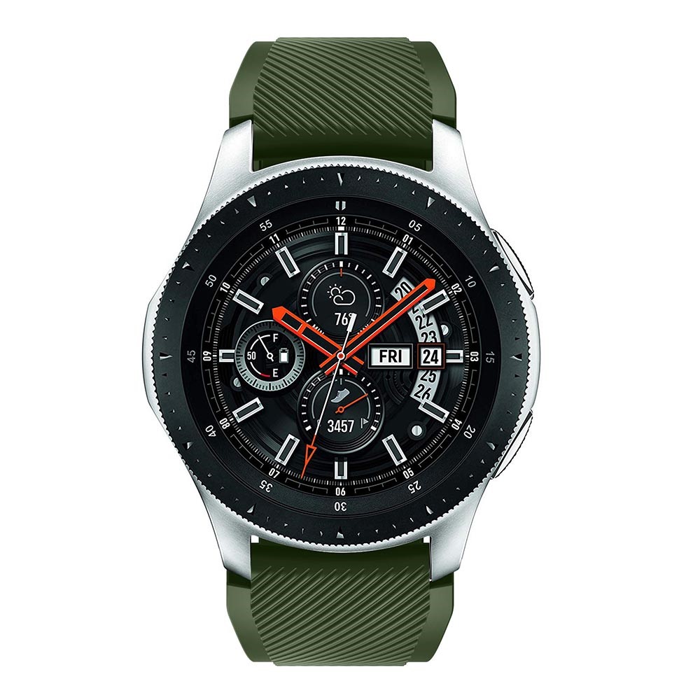 Twill Textur Silicon Uhrengurt Verstellbare Handgelenksbandersatz Für Samsung Galaxy Watch 46mm - Armeegrün-2