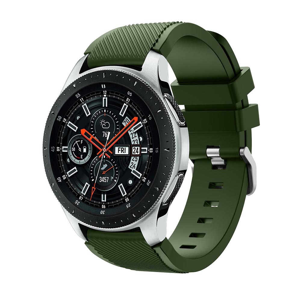 Twill Textur Silicon Uhrengurt Verstellbare Handgelenksbandersatz Für Samsung Galaxy Watch 46mm - Armeegrün-3