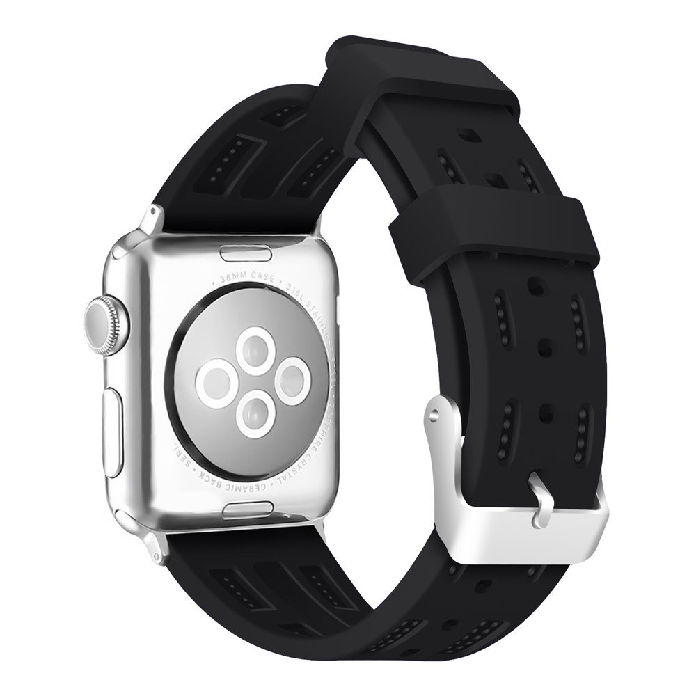 Soft Silicon Adjustable Watch Band for Watch Series 3 / 2 42mm - Black-2