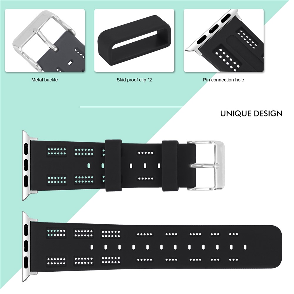 Soft Silicon Adjustable Watch Band for Watch Series 3 / 2 42mm - Black-3