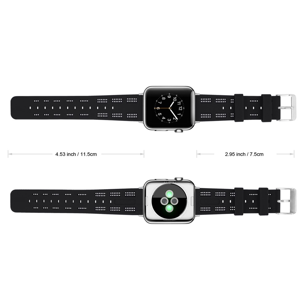 Soft Silicon Adjustable Watch Band for Watch Series 3 / 2 42mm - Black-4