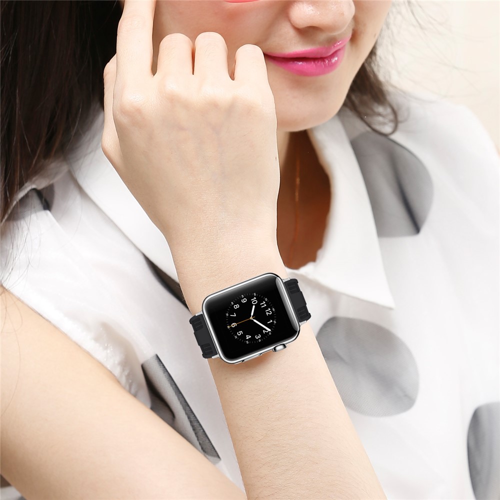 Soft Silicon Adjustable Watch Band for Watch Series 3 / 2 42mm - Black-5