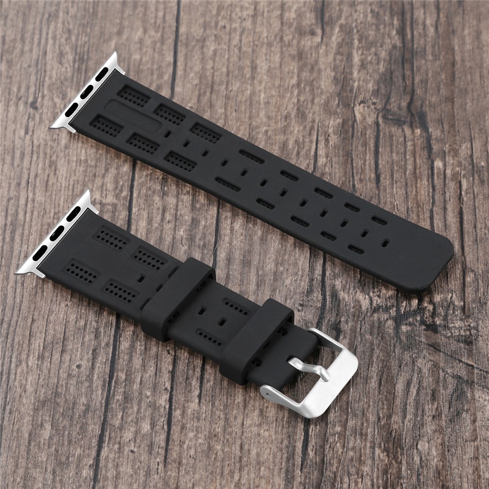 Soft Silicon Adjustable Watch Band for Watch Series 3 / 2 42mm - Black-6