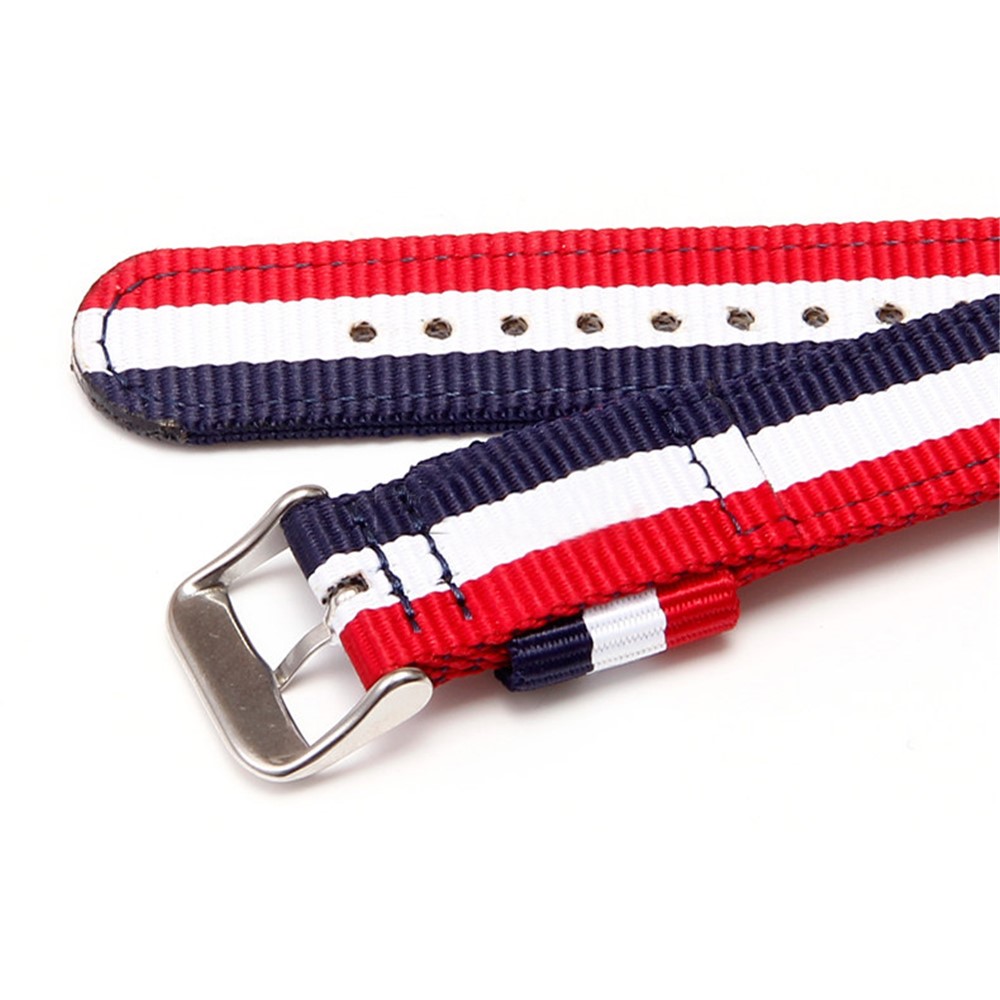 Metal Buckle Woven Nylon Watch Strap for Apple Watch Series 3 / 2 / 1 42mm - Black / White / Red-14