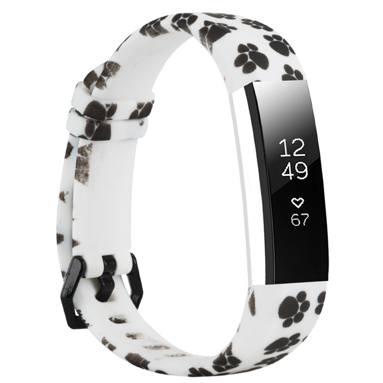 Patterned TPE+TPU Replacement Strap for Fitbit Alta HR, Size: L - Footprint-1