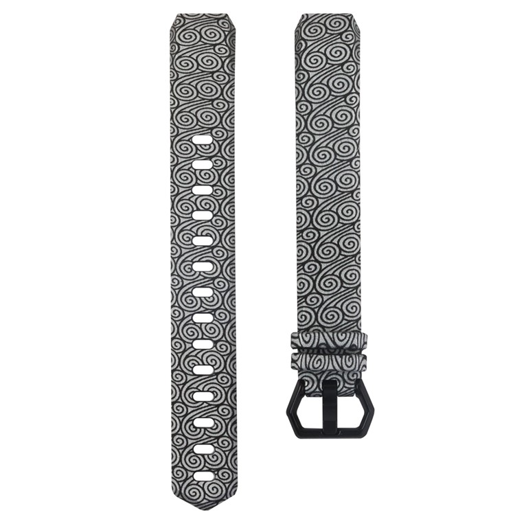 Patterned TPE+TPU Watchband Strap for Fitbit Alta HR, Size: L - Spiral Pattern-3