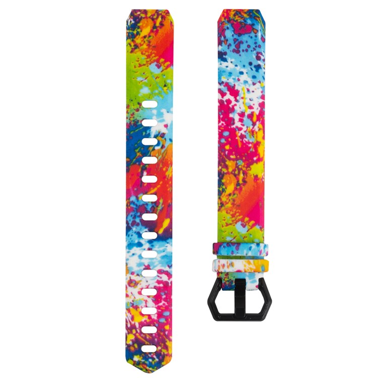 Patterned TPE+TPU Watch Band Strap for Fitbit Alta HR, Size: L - Colorful Pattern-3