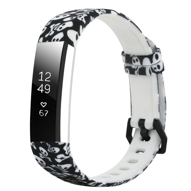 

Patterned TPE+TPU Band for Fitbit Alta HR, Size: L - Skulls