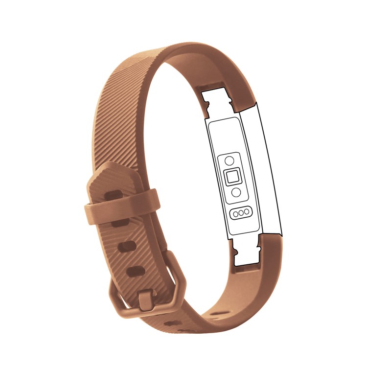 Flexible TPU Wristwatch Band for Fitbit Alta HR - Size: S / Khaki-2