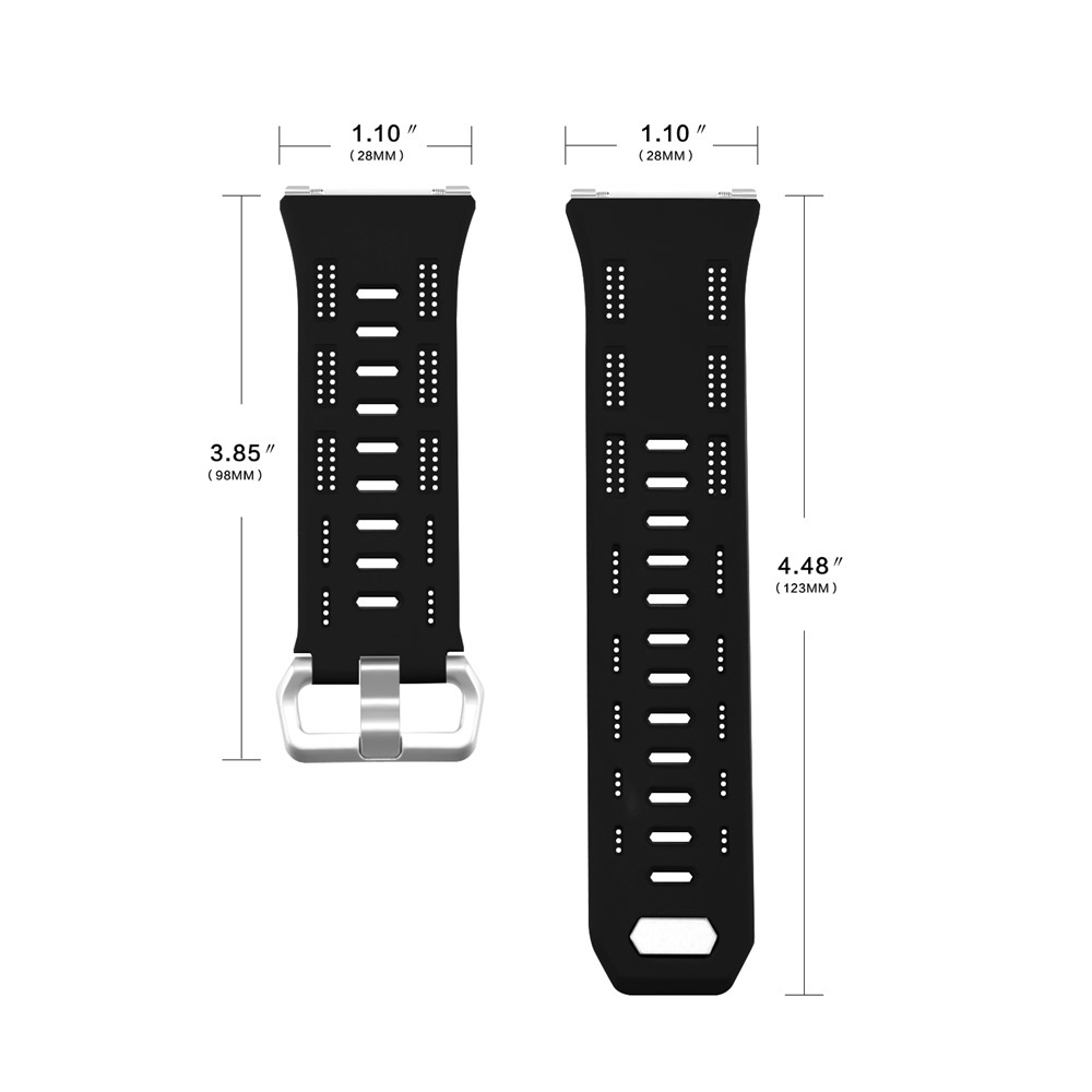Hollowed-out Silicone Watch Sport Band for Fitbit Ionic - Black-2