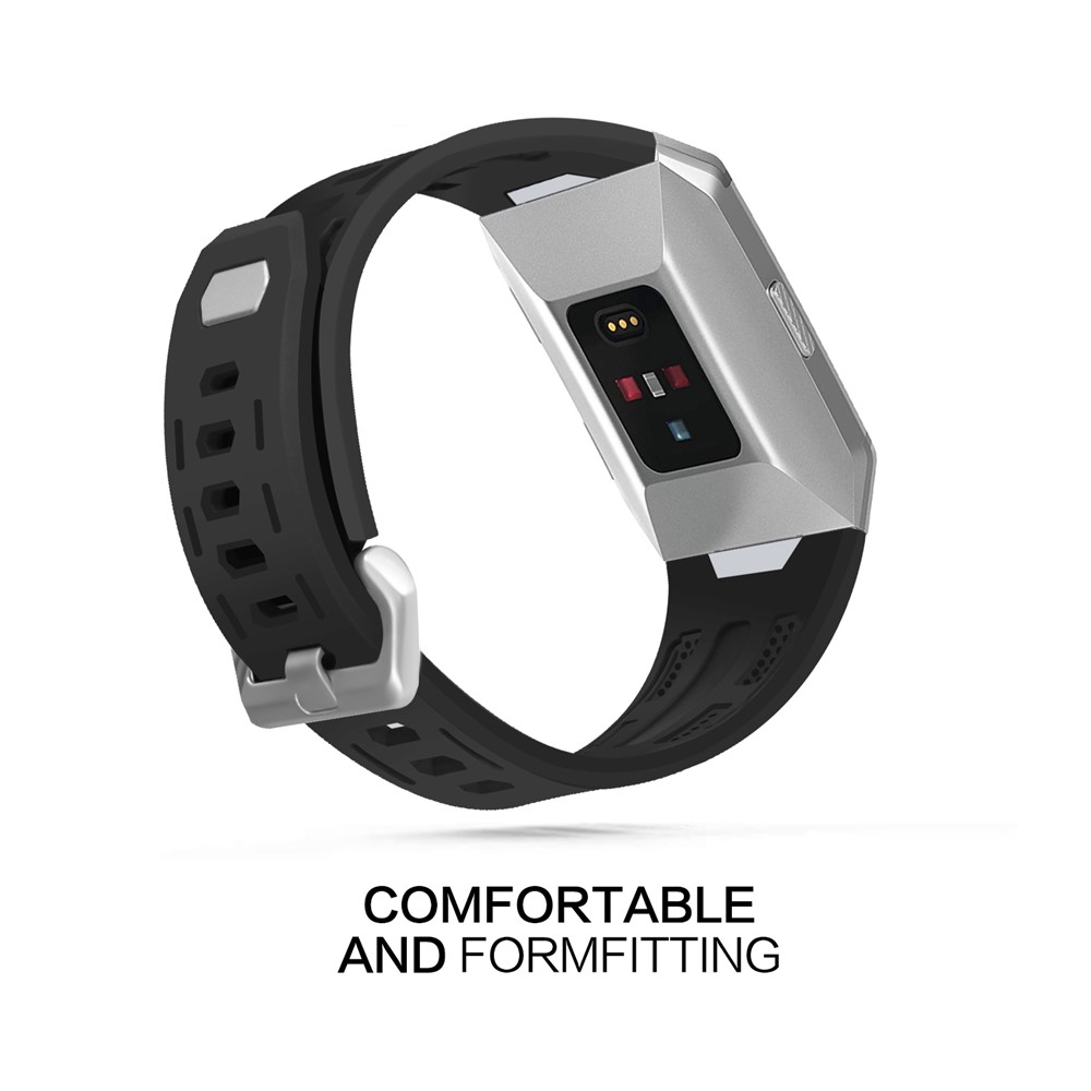 Hollowed-out Silicone Watch Sport Band for Fitbit Ionic - Black-4