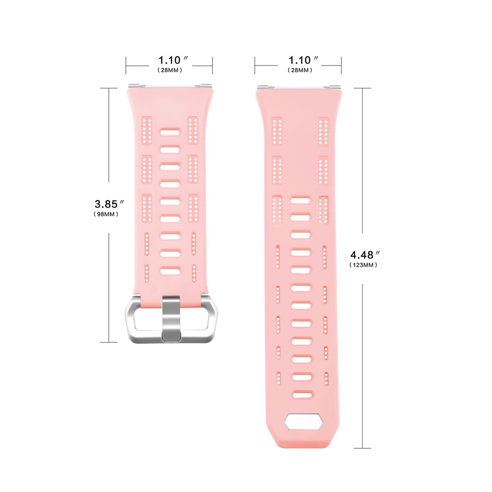 Silicone Watch Wrist Band Hollowed-out Sport Watch Strap for Fitbit Ionic - Pink-2