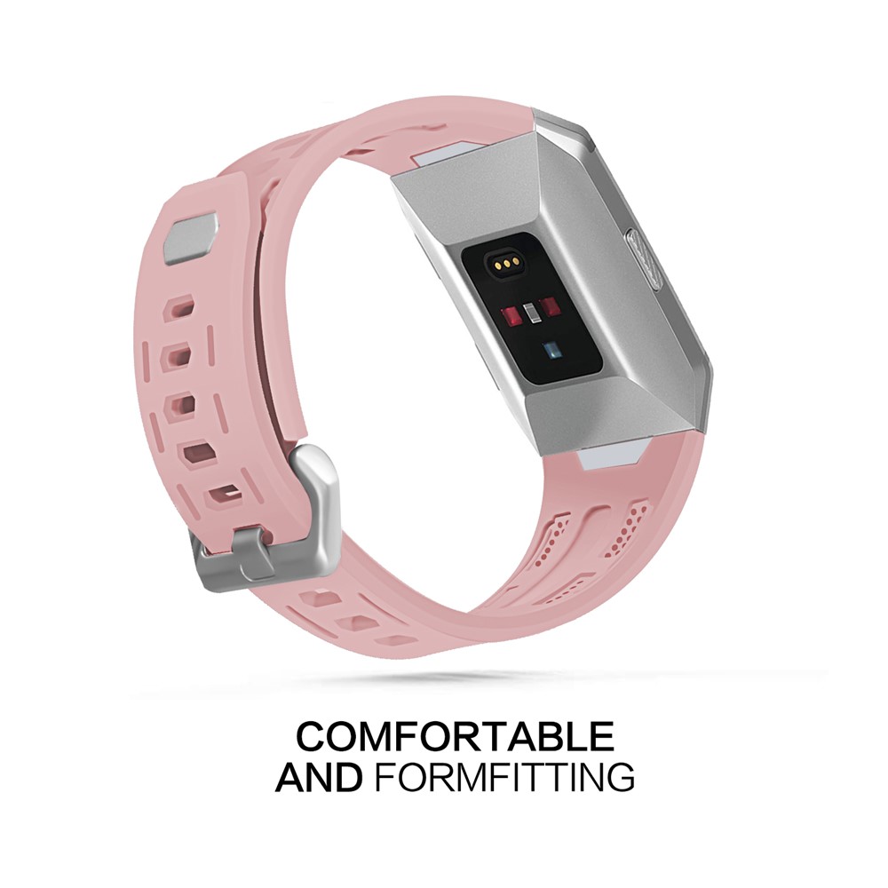 Silicone Watch Wrist Band Hollowed-out Sport Watch Strap for Fitbit Ionic - Pink-4