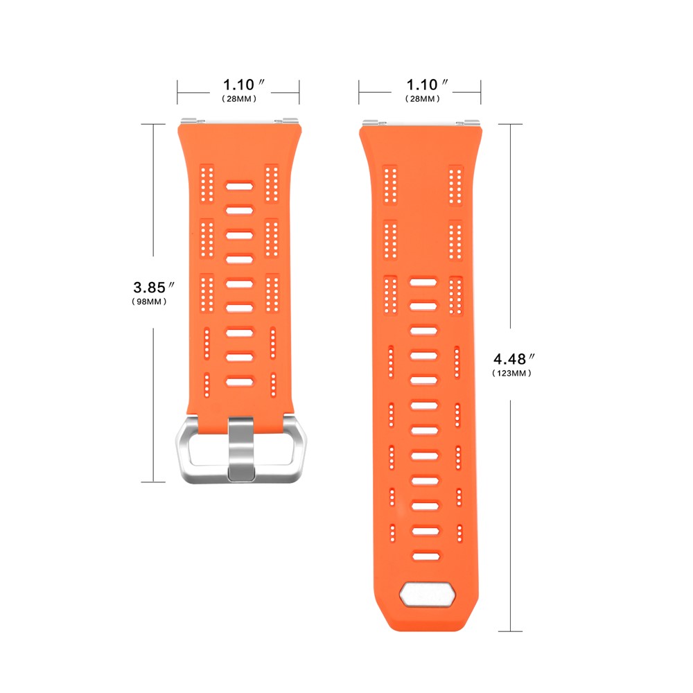 Sport Watch Band Silicone Watch Strap Replacement for Fitbit Ionic - Orange-2