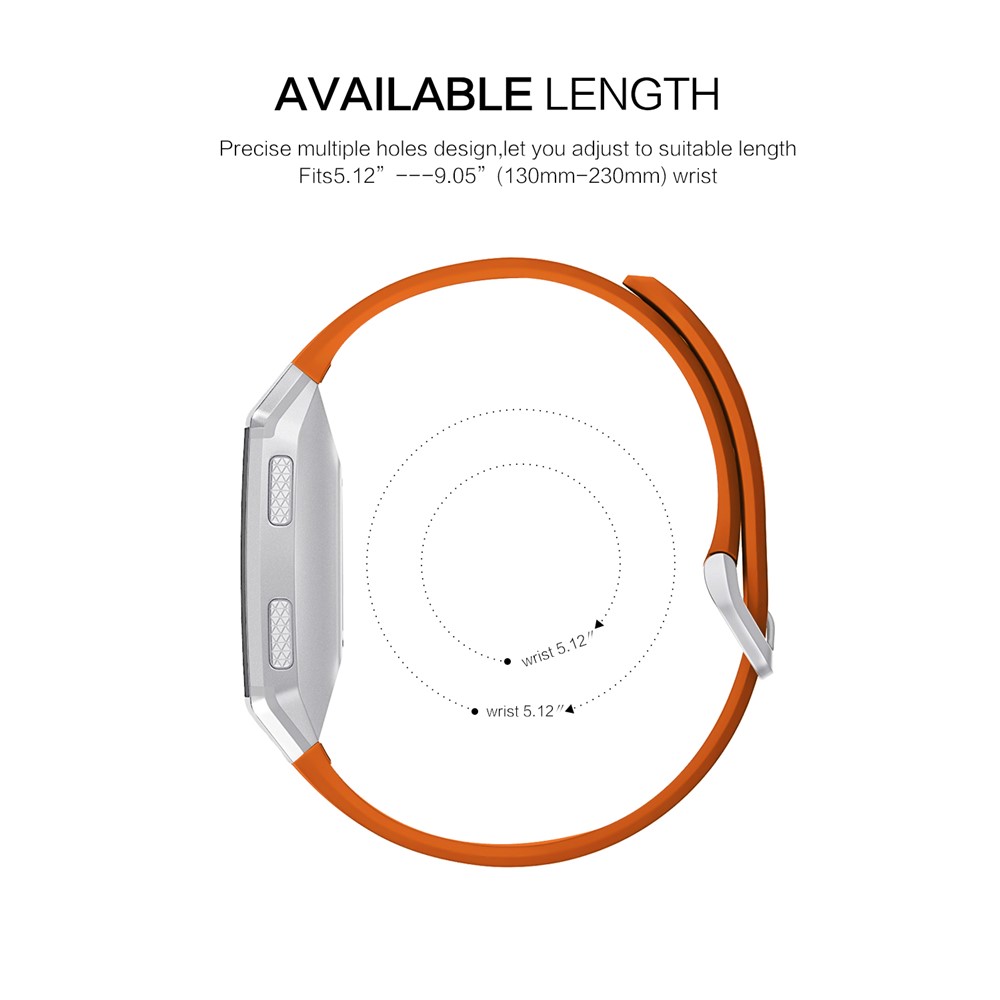Sport Watch Band Silicone Watch Strap Replacement for Fitbit Ionic - Orange-3