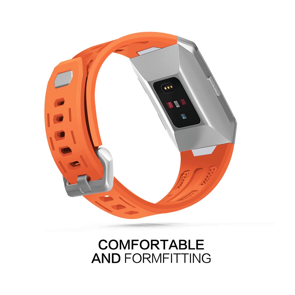 Sport Watch Band Silicone Watch Strap Replacement for Fitbit Ionic - Orange-4