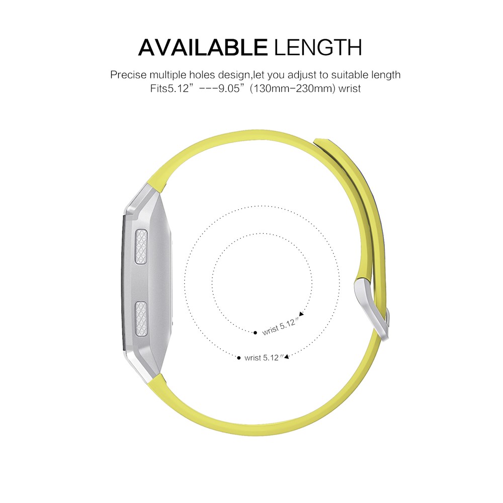 Silicone Wrist Strap Replacement Sport Watch Band for Fitbit Ionic - Yellow-3