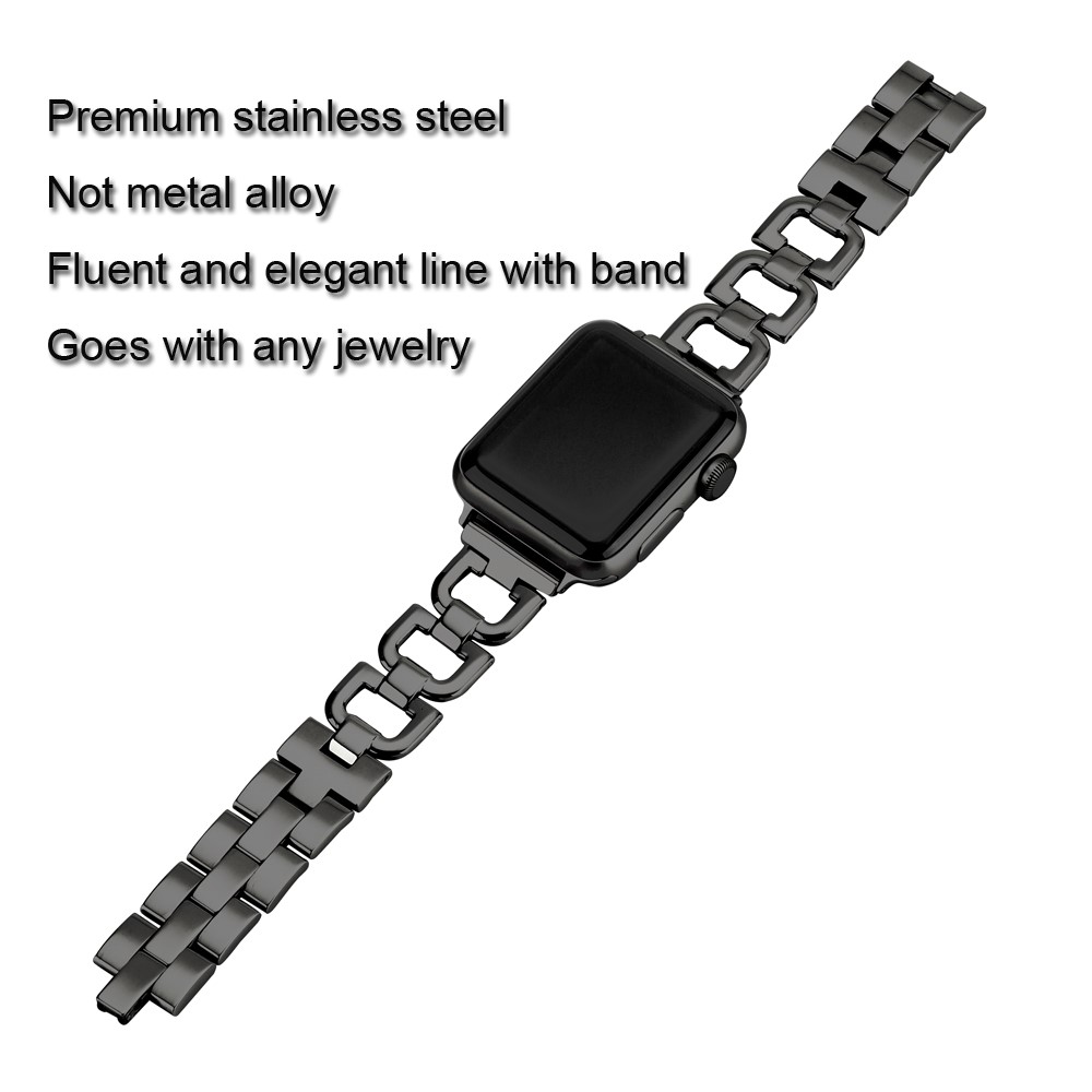 Pulseira De Pulseira De Aço Inoxidável Para Apple Watch Series 5 4 44mm / Série 3 2 1 42mm - Preto-3