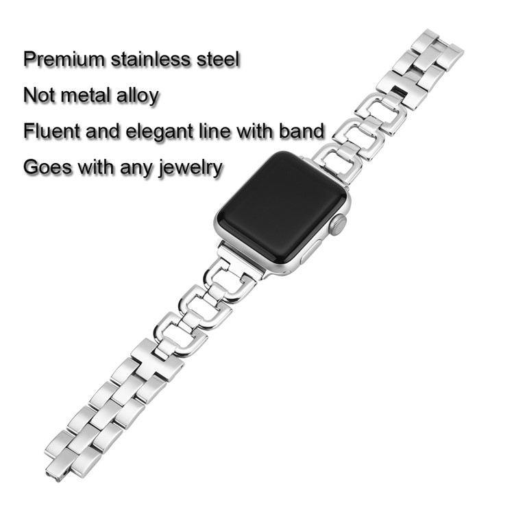 Stainless Steel Watch Band Bracelet for Apple Watch Series 4 44mm / Series 3 2 1 42mm - Silver-3