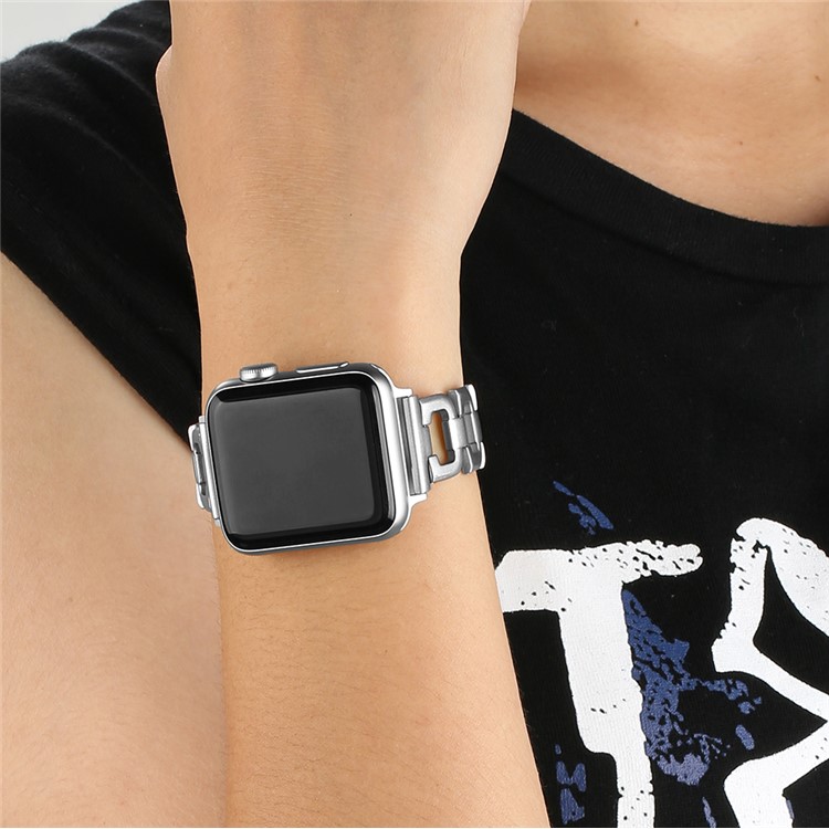 Stainless Steel Watch Band Bracelet for Apple Watch Series 4 44mm / Series 3 2 1 42mm - Silver-5