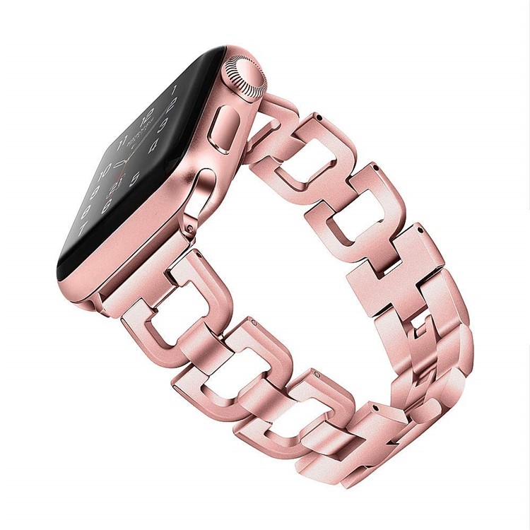 Pulseira De Pulseira De Relógio De Aço Inoxidável Para Apple Watch Series 5 4 44mm / Série 3 2 1 42mm - Rosa Ouro-2
