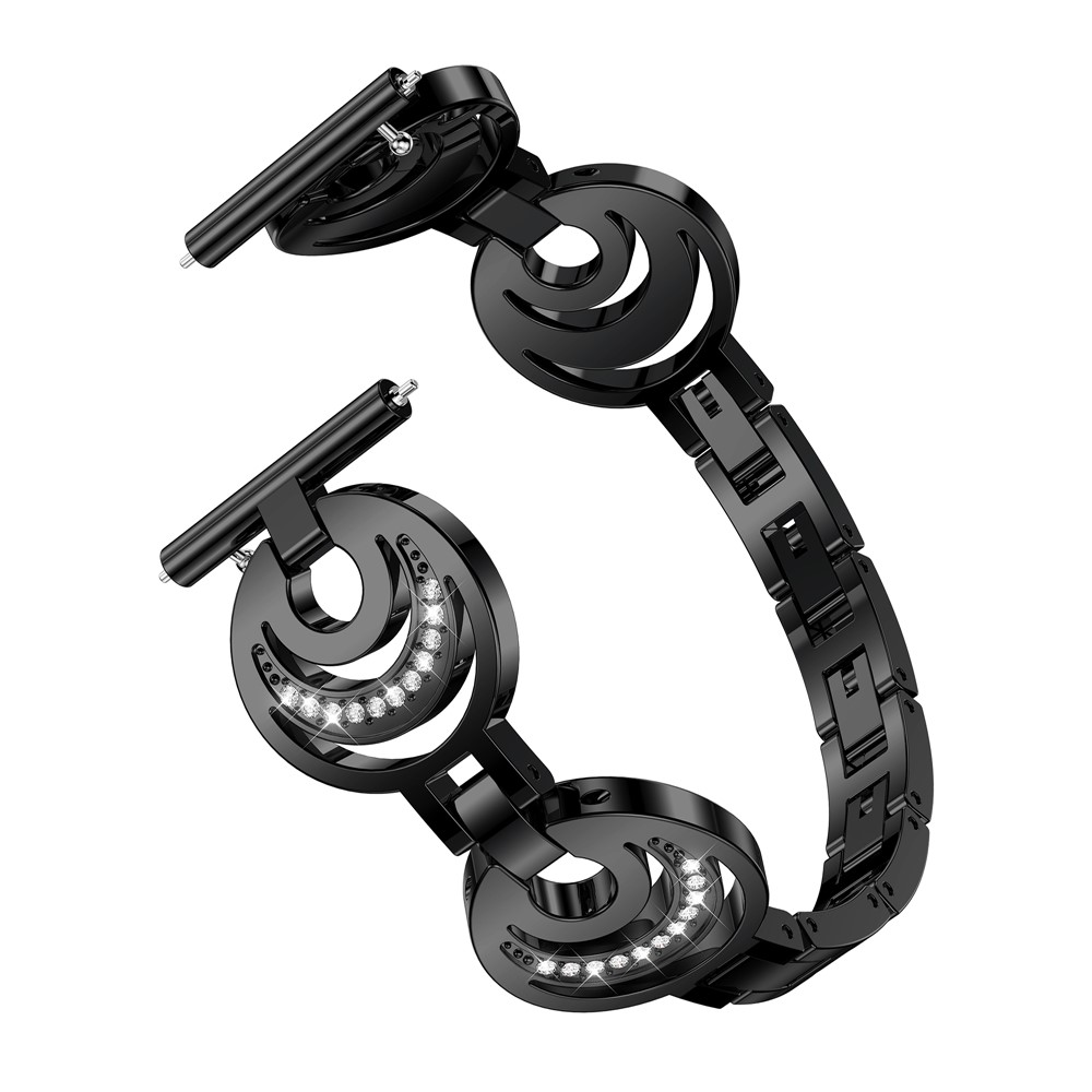 Uhrenarmband Aus Strass-Strass-Metall Für Fitbit Mit Federstegen - Schwarz-1