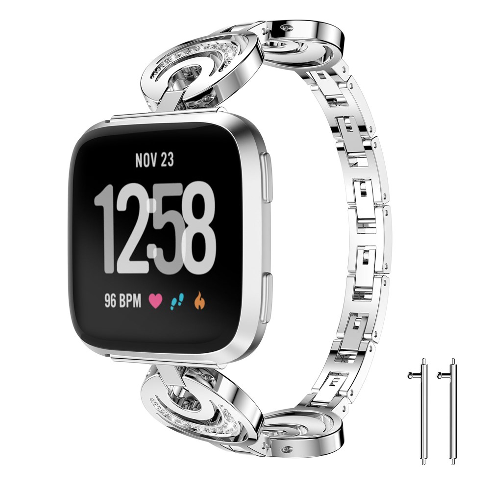 Rhinestone Decor Metal Watch Band for Apple Watch Series 4 44mm / Series 3 2 1 42mm with Spring Bars - Silver-2