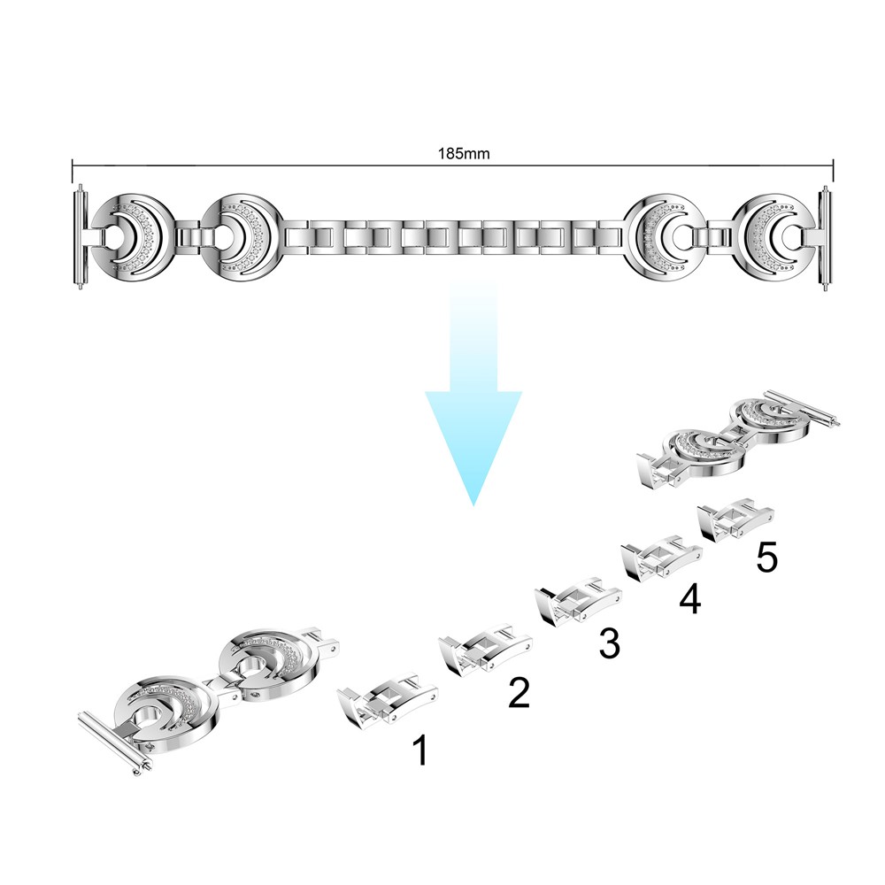 Rhinestone Decor Metal Watch Band for Apple Watch Series 4 44mm / Series 3 2 1 42mm with Spring Bars - Silver-4