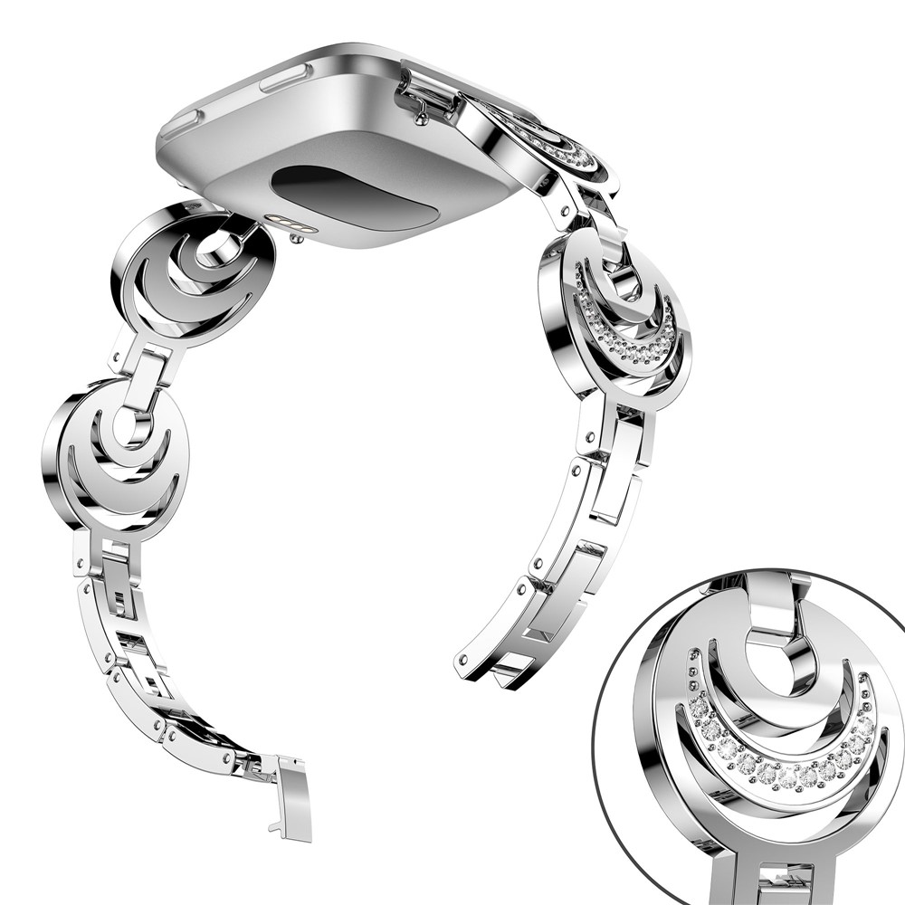 Rhinestone Decor Metal Watch Band for Apple Watch Series 4 44mm / Series 3 2 1 42mm with Spring Bars - Silver-5